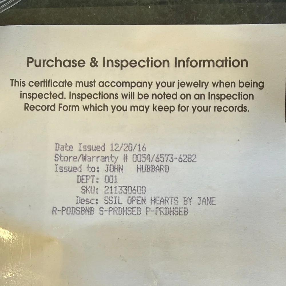 Jane Seymour Sterling Silver open heart diamond necklace - Picture 5 of 6